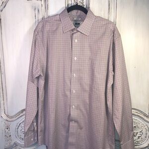 Men’s Joseph Abboud  Plaid Button Down Long Sleeve Dress Shirt Size 16 34/35